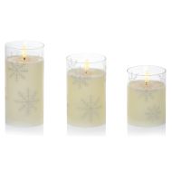 Flickabrights Snowflake Glass Candle - Set of 3