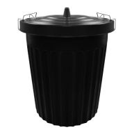 Thumbs Up Dustbin with Metal Clip Lid, 100 Litre - Black