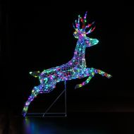 NOMA 1.5m Wire Frame Colour Changing Richmond Leaping Stag LED Light Figure – Multicoloured