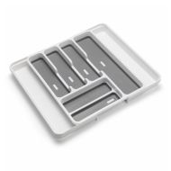 Addis Extendable Cutlery Drawer Organiser – White / Grey