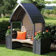 AFK Cottage Painted Arbour – Charcoal & Nutmeg