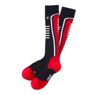 Ariat Women’s AriatTEK Slimline Performance Socks – Navy/Red