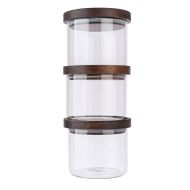 Artisan Street Stacking Glass Storage Jars Set - 3 Pack