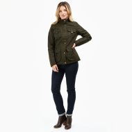 Barbour Women’s Winter Defence Waxed Cotton Jacket – Olive