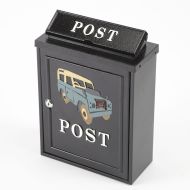 Cast Aluminium Post Box, Black - Off Road Vehicle