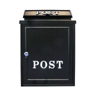 Cast Aluminium Post Box, Black - Post