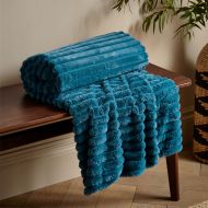 Catherine Lansfield Cosy Ribbed Throw - Teal