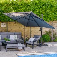 LG Outdoor Deluxe Cantilever Square Parasol, 3m - Anthracite