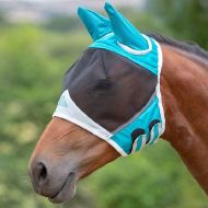 Shires Fine Mesh Fly Mask with Ears - Teal