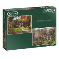 Woodland Cottages Jigsaw Puzzles by Falcon - 2 x 500 Pieces
