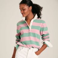 Joules Women's Falmouth Striped Rugby Shirt - Pink/Green