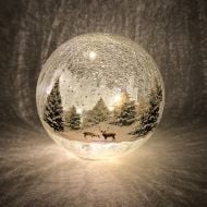 Forest Scene LED Lit Crackle Glass Ball – 20cm