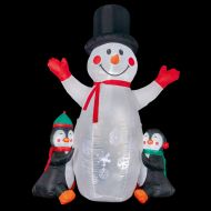 Premier 1.8m Inflatable Light Up Snowman & Penguins
