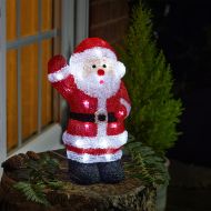 Acrylic Ice Effect Santa LED Figure - 28cm