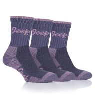 Jeep Women’s Boot Socks, Pack of 3 – Purple/Rose