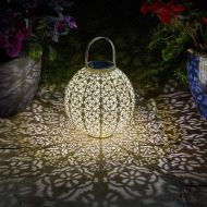 Smart Solar Jumbo Damasque Lantern - Gold