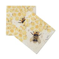 Kate of Kensington Marble Coasters – Honeycomb Bees, Pack of 2