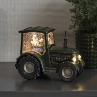 Konstsmide LED Water Filled Lantern - Father Christmas’ Green Tractor