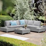 LG Outdoor Monaco Stone 5 Seater Corner Lounge Garden Furniture Set