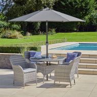 LG Outdoor Monte Carlo 4 Seater Dining Garden Furniture Set with 2.5m Parasol