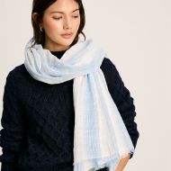 Joules Women's Orla Striped Scarf - Blue/White