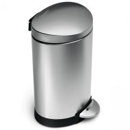 Simplehuman 6 Litre Semi Round Pedal Bin - Brushed Stainless Steel