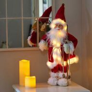 Red Light Up Father Christmas Figure - Large