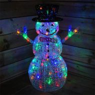 Premier 76cm Acrylic Snowman LED Light Figure - Multicoloured