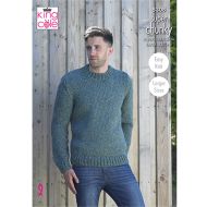 King Cole Super Chunky Waistcoat and Round Neck Sweater Knitting Pattern