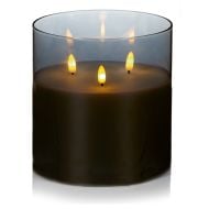 Premier Flickabrights LED Grey Glass Cup Candle - 15cm