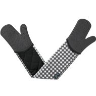 Zeal Silicone Double Oven Gloves - Dark Grey Gingham