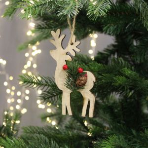 Festive Wooden Reindeer Decoration