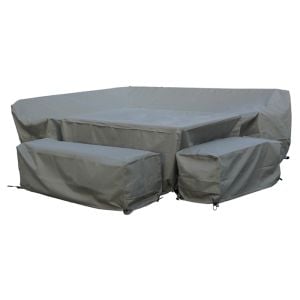 Bramblecrest 10 Seater Large Rectangle Firepit Set Protective Covers