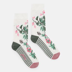 Joules Women’s Everyday Eco Vero Socks – Cream Floral