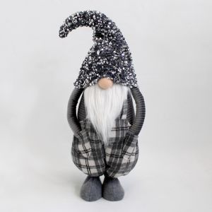 Gonk Standing Gnome with Glitter Hat  - Grey