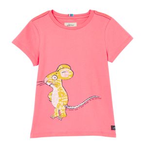 Joules Children's Astra Artwork Top - Gruffalo Pink Mouse