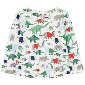 Joules Baby Harbour Long Sleeve T-shirt – White Dinosaur