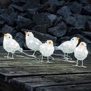 Konstsmide Acrylic Birds LED Light Figures - White