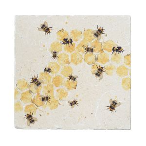 Kate of Kensington Large Marble Platter - Honeycomb Bees