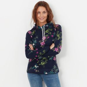 Joules Women’s Marlston Print Hooded Sweatshirt – Navy Floral