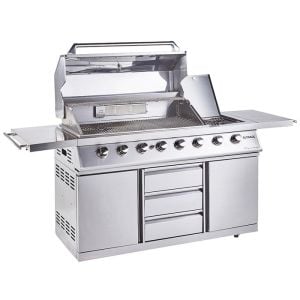 Outback Signature II 6 Burner Hybrid Stainless Steel Barbecue with Free Regulator