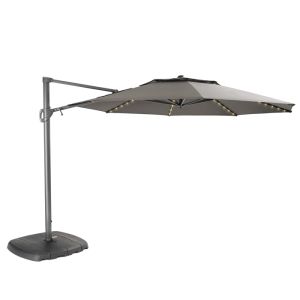 Kettler 3.5m Free Arm Parasol with LED and Speaker - Grey