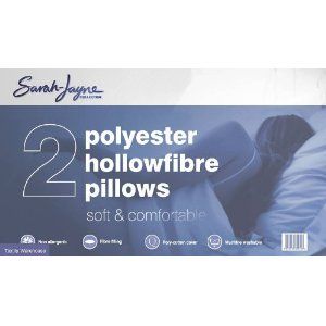Sarah Jayne Polyester Hollowfibre Pillows - 2 Pack