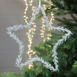 Star Christmas Tree Decoration, Silver - 25cm