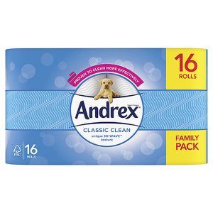 Andrex Classic Clean Toilet Roll – 16 Pack