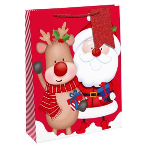 Santa & Reindeer Gift Bag - Extra Large