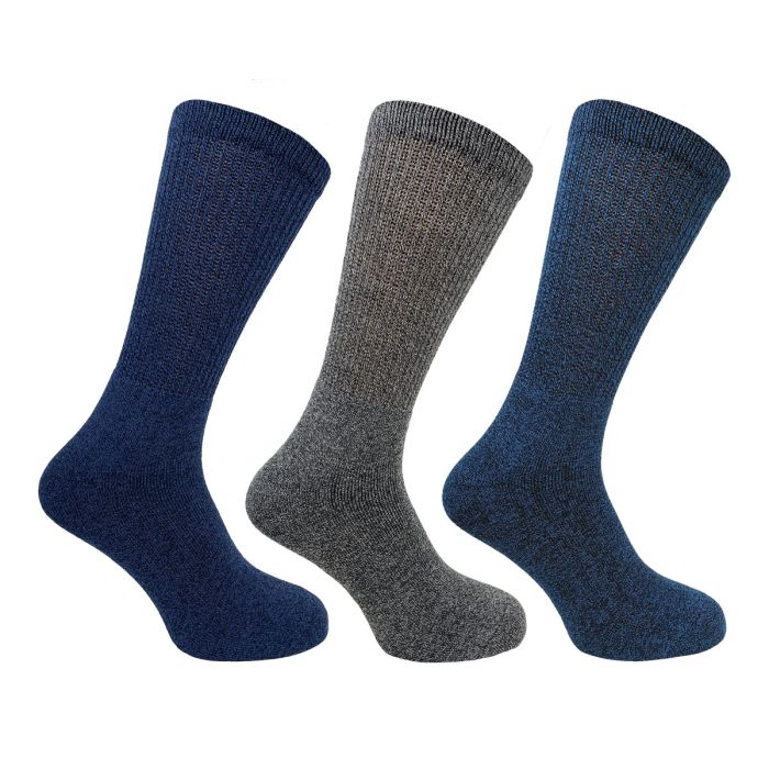 Bramble Men's Bamboo All Terrain Walking Boot Socks, Pack of 3 -  Blue/Grey/Teal