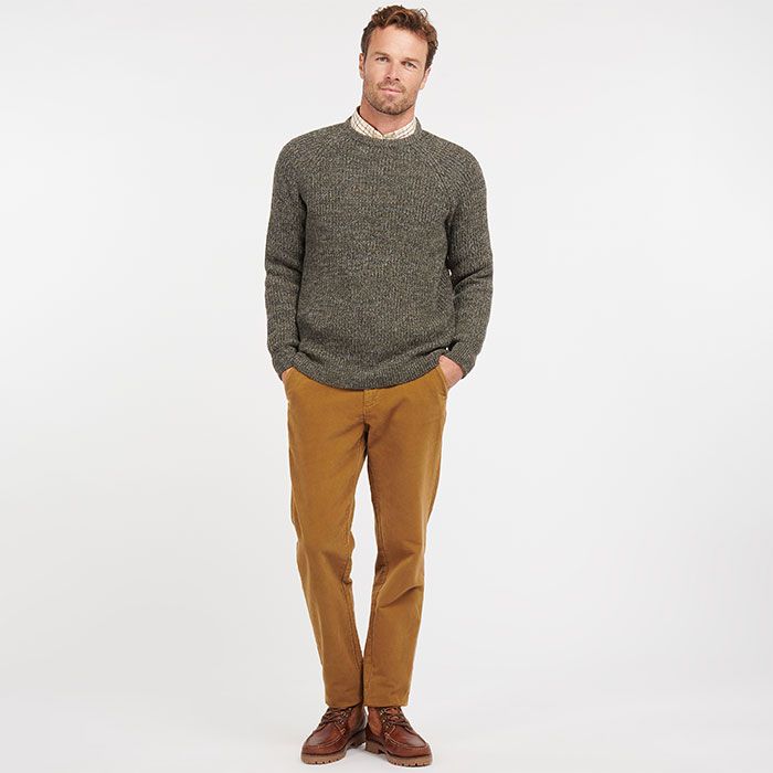 Barbour Horseford Crew Neck Sweater - Olive | Charlies