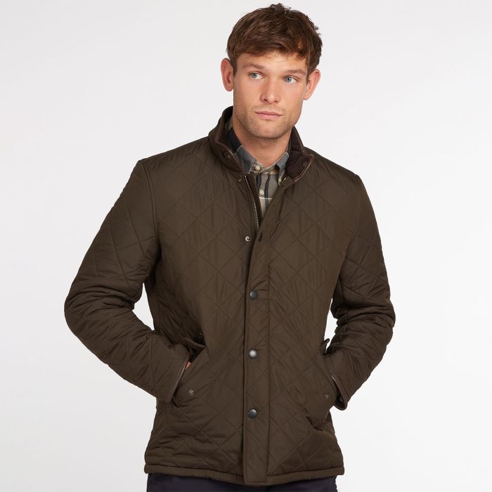 Barbour Men’s Powell Quilted Jacket – Olive | Charlies