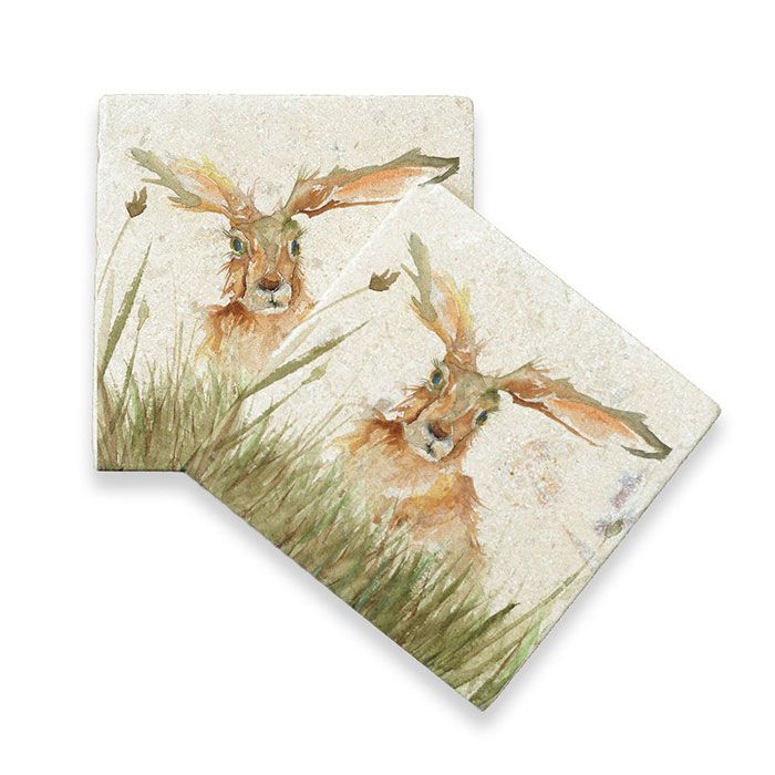 Kate of Kensington Marble Coasters Family A' Hare, Pack of 2 |